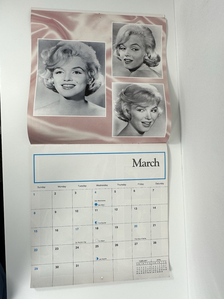 Marilyn Monroe 1992 12 Month Calendar EUC