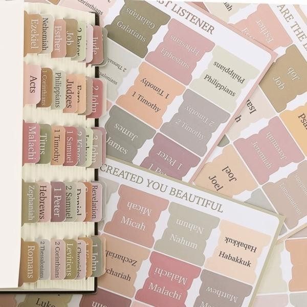 Laminated Bible Tabs, Bible Verse Stickers for Study