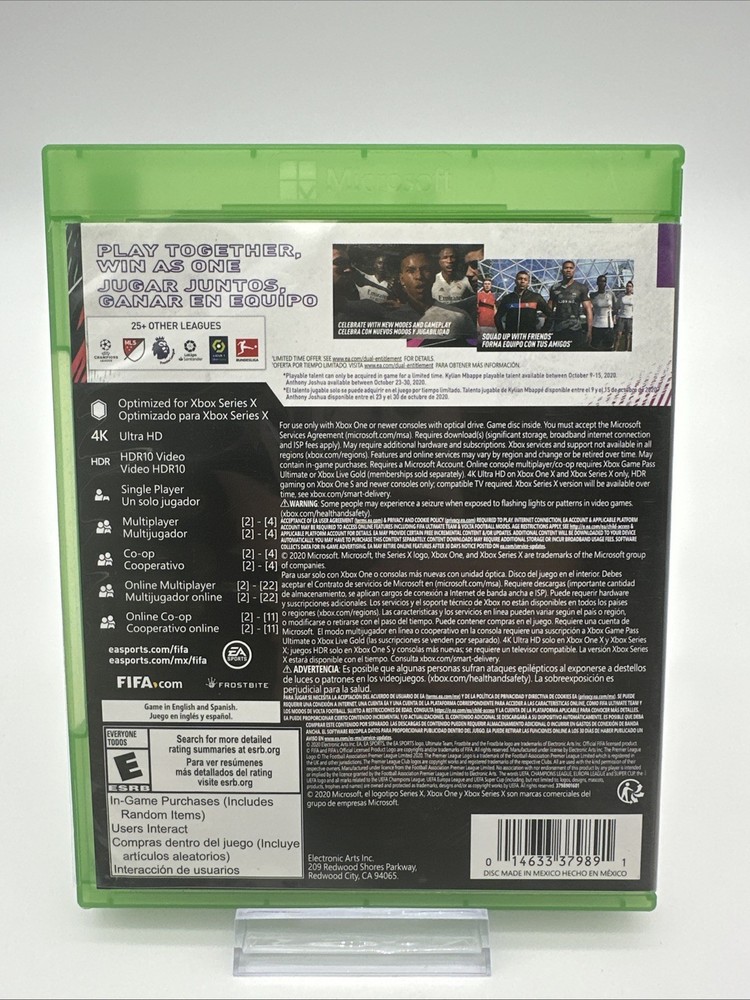 Replacement Case (NO GAME) Fifa 2021 - Microsoft Xbox One - CASE ONLY