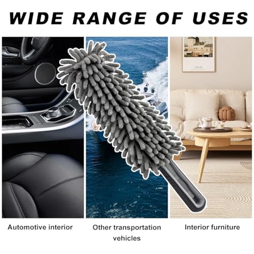Car Duster Interior - Lint-Free Microfiber Cleaning With Comfortable Handle,