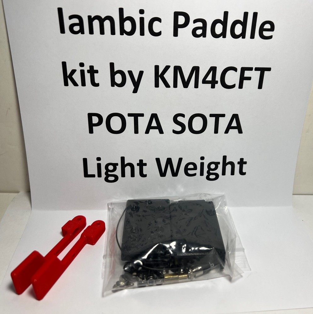 KM4CFT Iambic paddle KIT CW Morse code with RED or BLUE levers, magnets in base