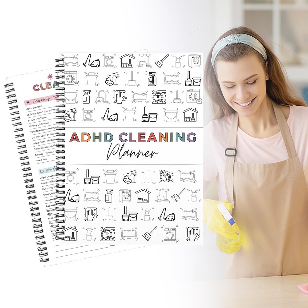 Cleaning Schedule Planner set ADHD Organizational Tracker Notebook