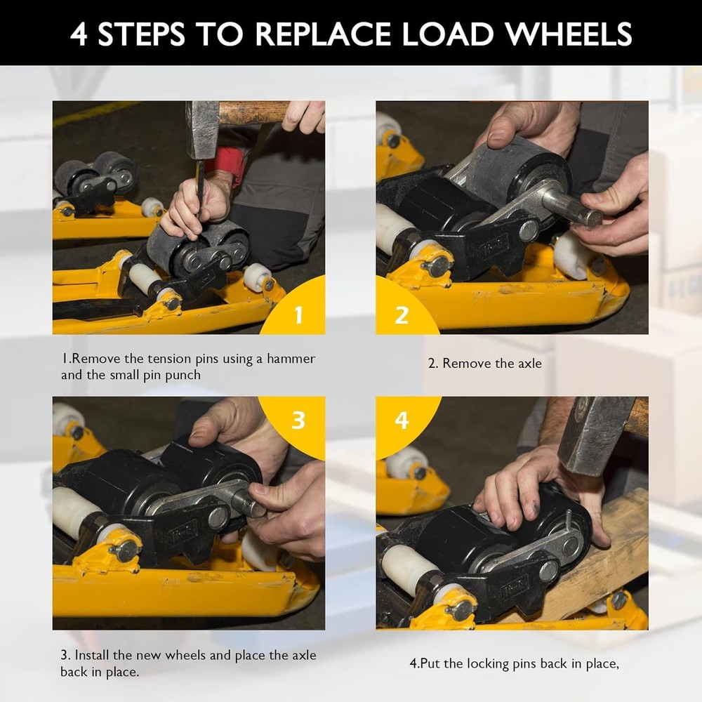 for Crown PTH50 Pallet Jack Full Replacement Kit Steering Wheels Front Load 7"x2