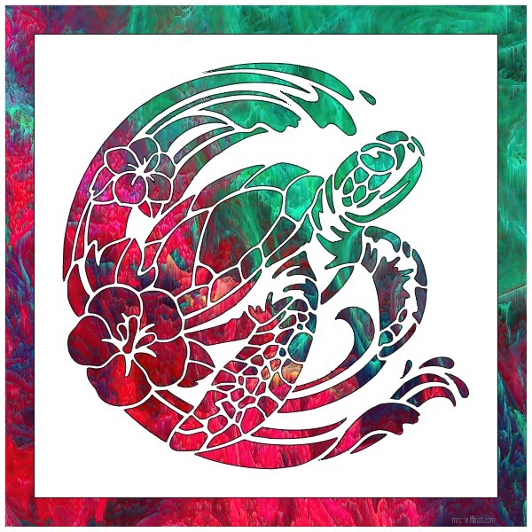 10"x10" Clear Plastic Stencil - Turtle (ROA34)