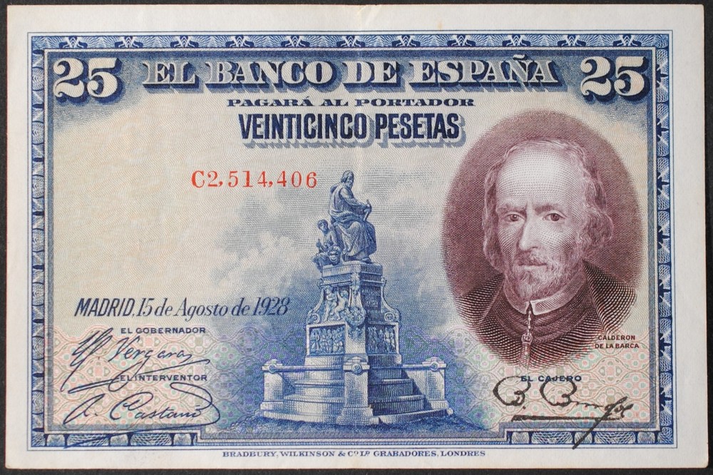Spain P74b 25 Pesetas XF