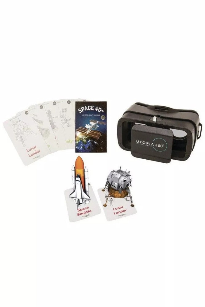 4D+ Utopia 360 VR Headset & Space Exploration Augmented Reality Cards