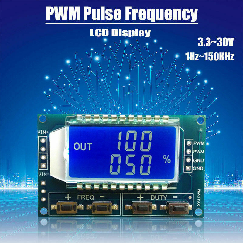Signal Generator PWM Pulse Frequency Duty Cycle Adjustable Module LCD Display