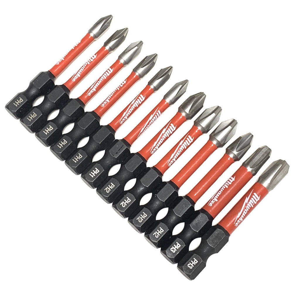 PH1 PH2 PH3 Milwaukee Shockwave Impact Duty 12 Bit Set Screw Driver Bits