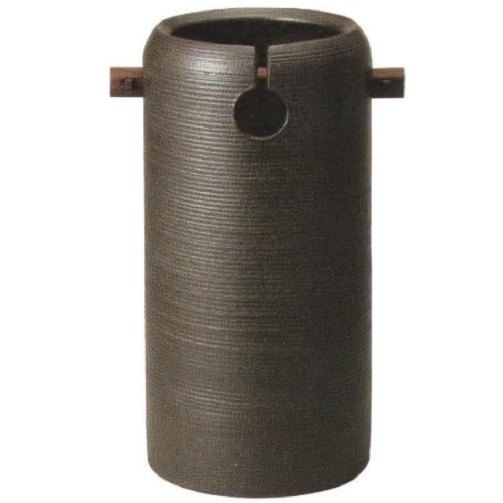 Shigaraki Ware Umbrella Stand, Black Glaze With Handle_