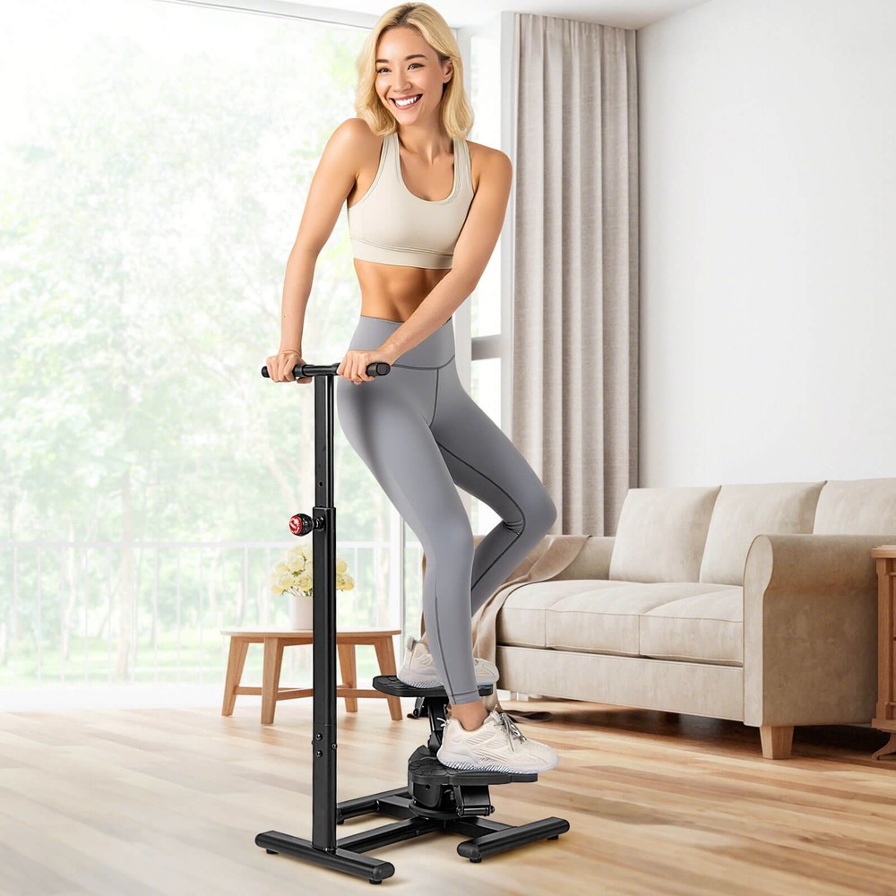 Steppers for Exercise w/Height-Adjustable Handlebar & Non-slip Pedals