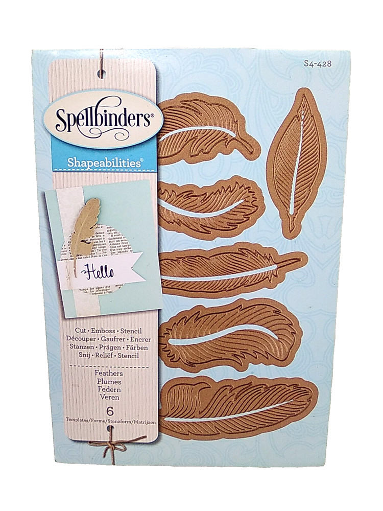 Spellbinders ~Shapeabilities ~FEATHERS ~6 Template Set ~S4-428