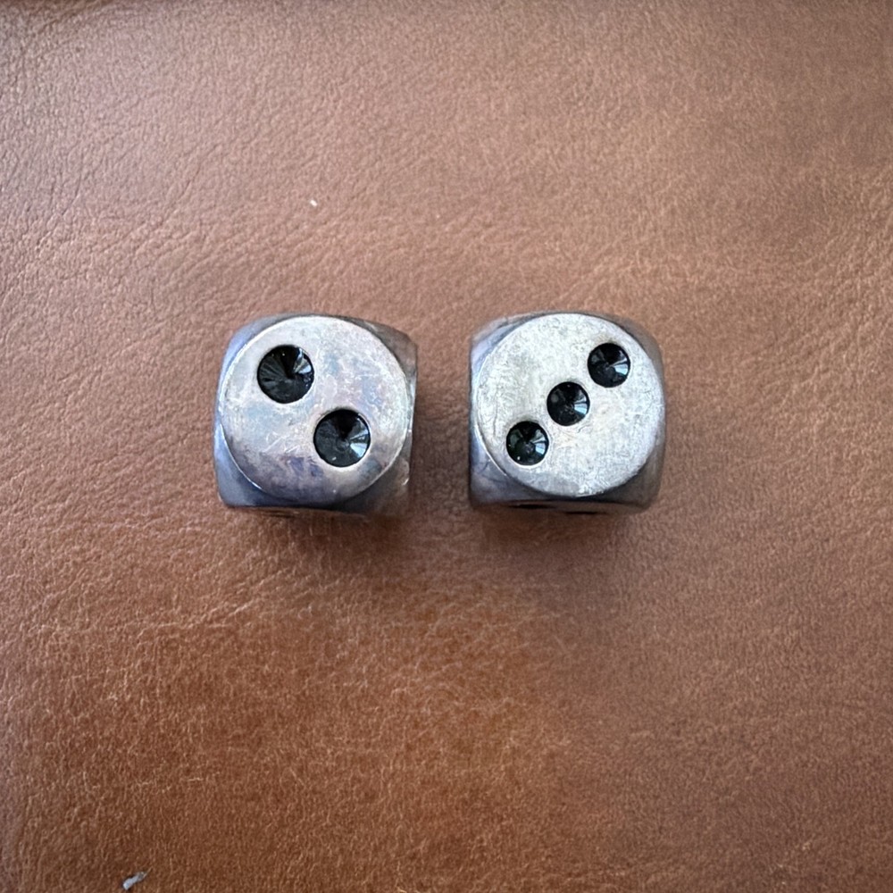 Unique Vintage Chrome Plated 1/2 Inch Dice