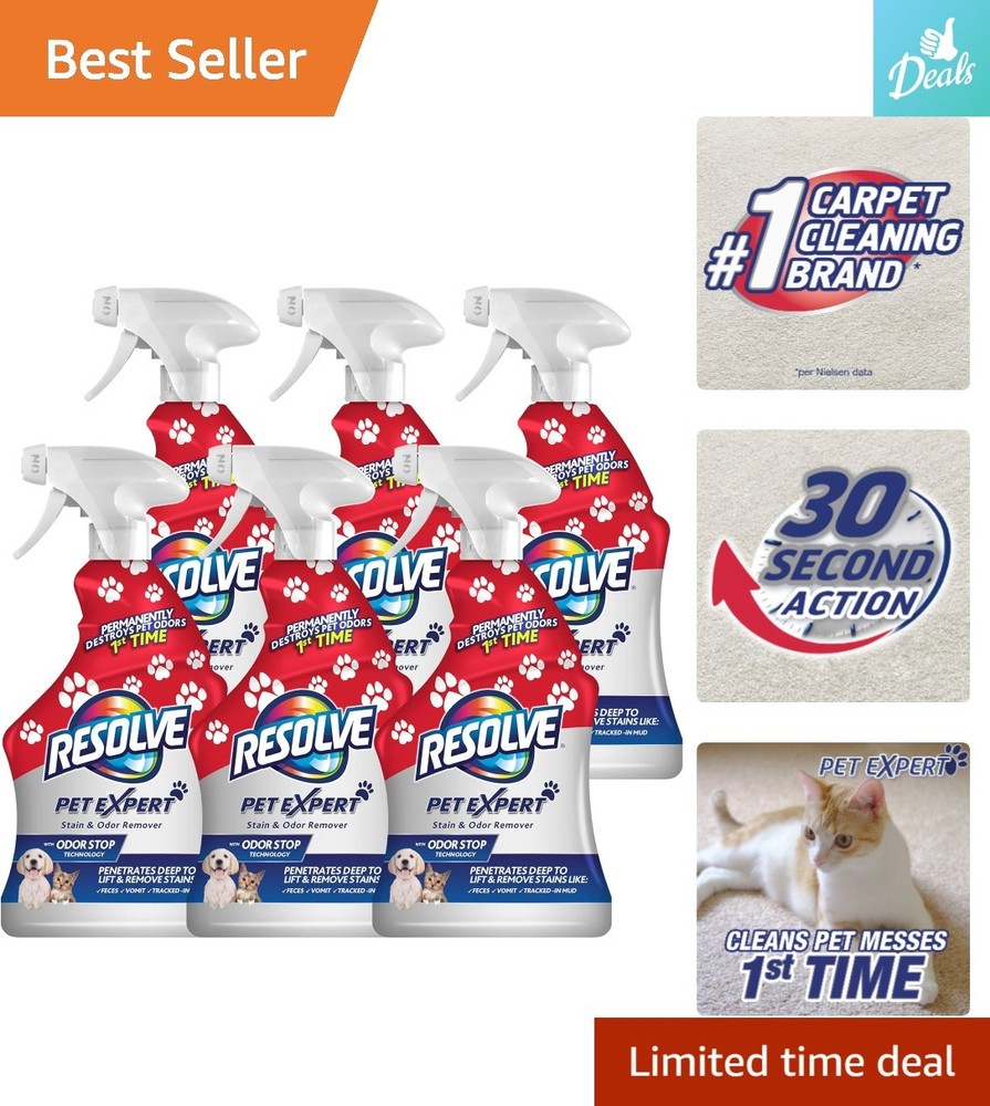Ultimate Pet Stain and Odor Remover - Safe & Effective for Carpets, 22 Oz/6 Pack