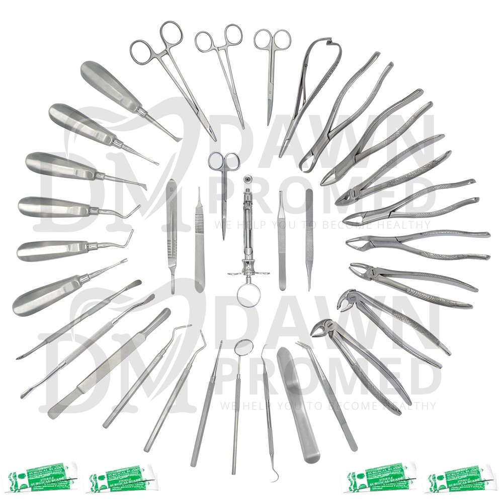 German 74 Pc Oral Dental Surgery Extracting Elevators Forceps Instrument Kit Set