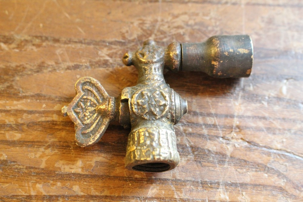 Small Ornate Brass Shut Off Valve