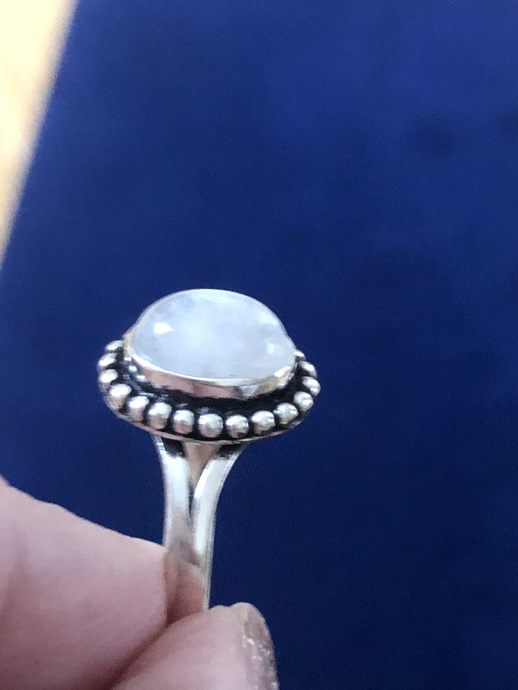 Dainty Moonstone Ring Size 7 Artisan Made Southwest