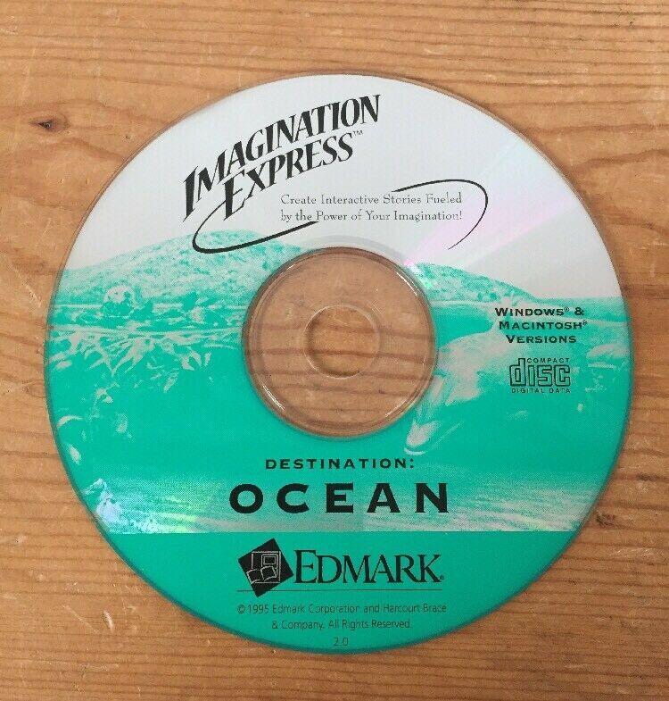 1995 Edmark Imagination Express Destination Ocean Windows Mac Homeschool CD-ROM