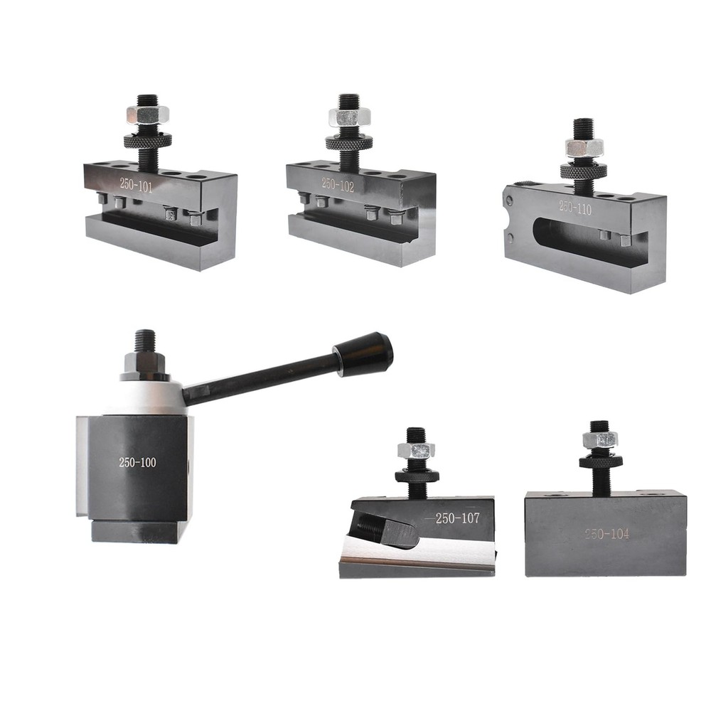 6Pcs 250-100 Piston Tool Post Set Quick Change Swing 12 Inch