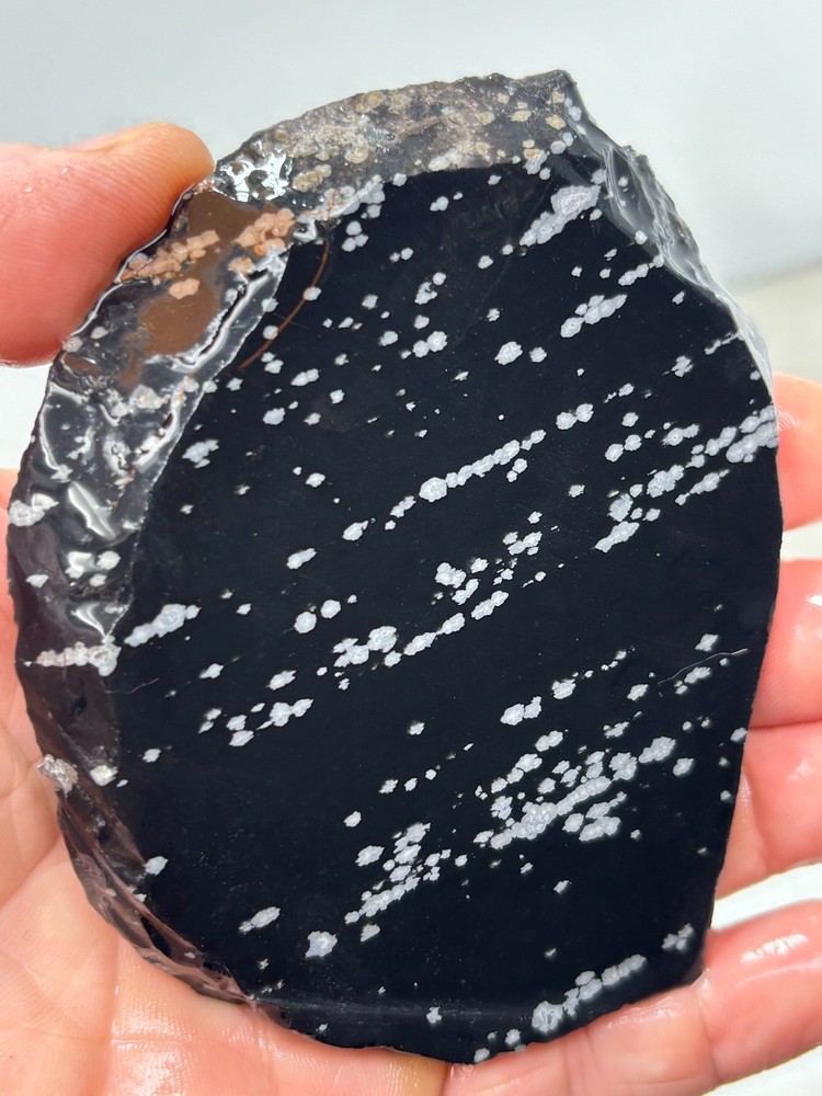 Snowflake Obsidian Slab Lapidary Cabbing Knapping Combo ship avail