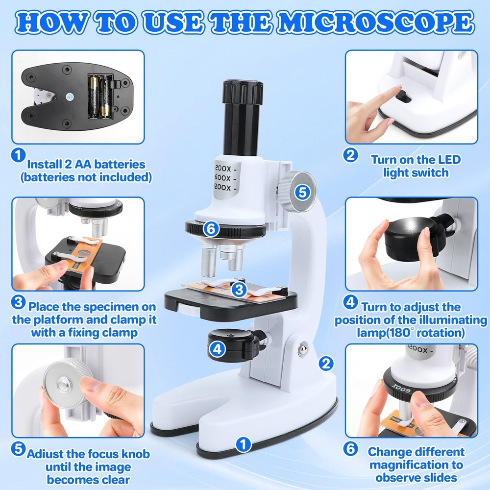 Kids Desktop Scientific Microscope Set Science Kits Science Microscope Toy