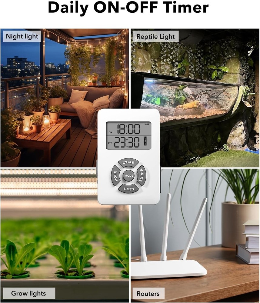 BN-LINK Digital Timer, Repeat Cycle Intermittent Timer Plug with Countdown Delay