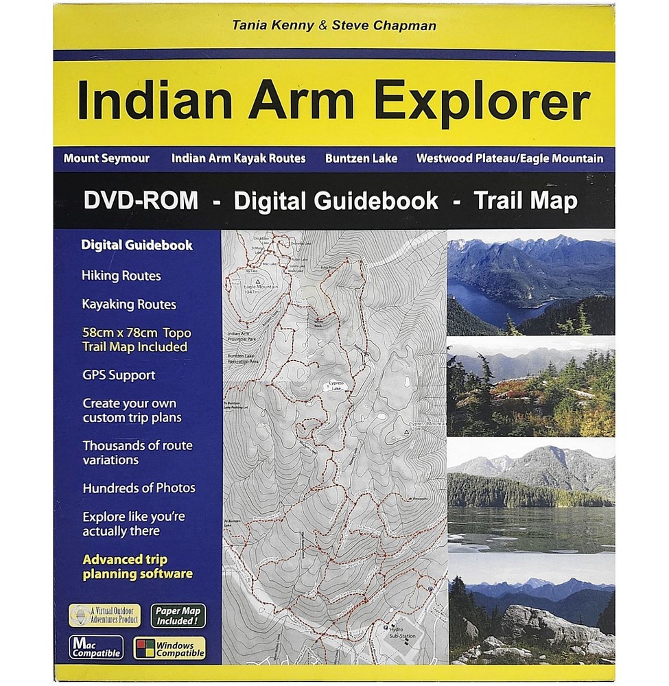 Indian Arm Explorer: Advanced Trip Planning Software DVD-ROM, Guide, Trail Map