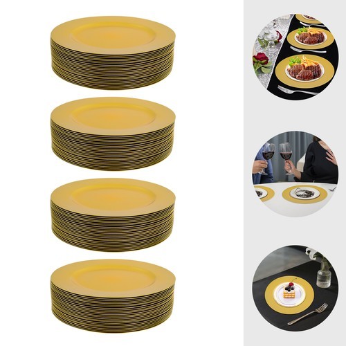 100 Pcs Western Dim Sum Dishes With Patterns, Round Plates Set, Reusable Plate
