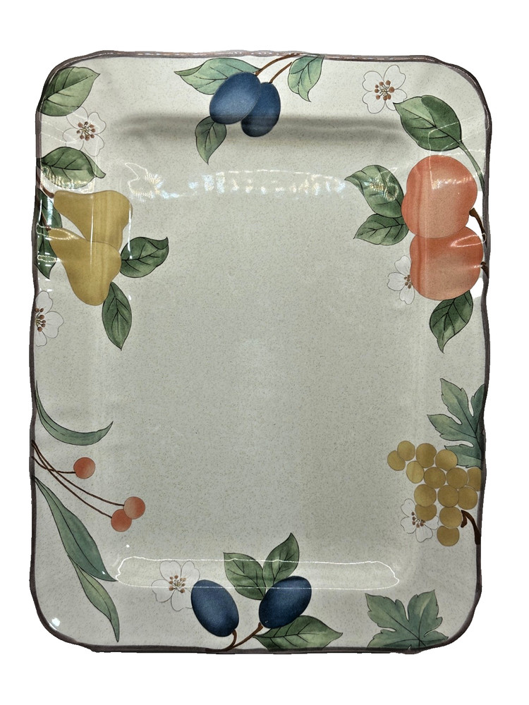 Fruit Panorama by Mikasa 13.75" Rectangular Serving Platter Country Classics