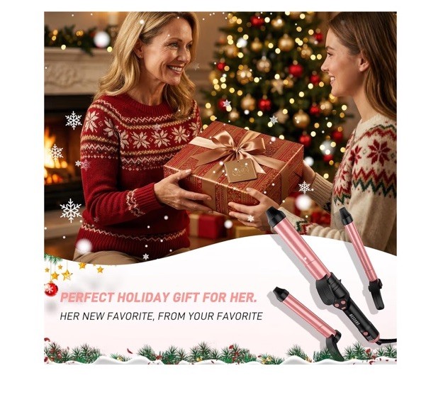 Mescomb 3 in 1 Automatic Curling Iron 3 Different Sizes Of Barrels