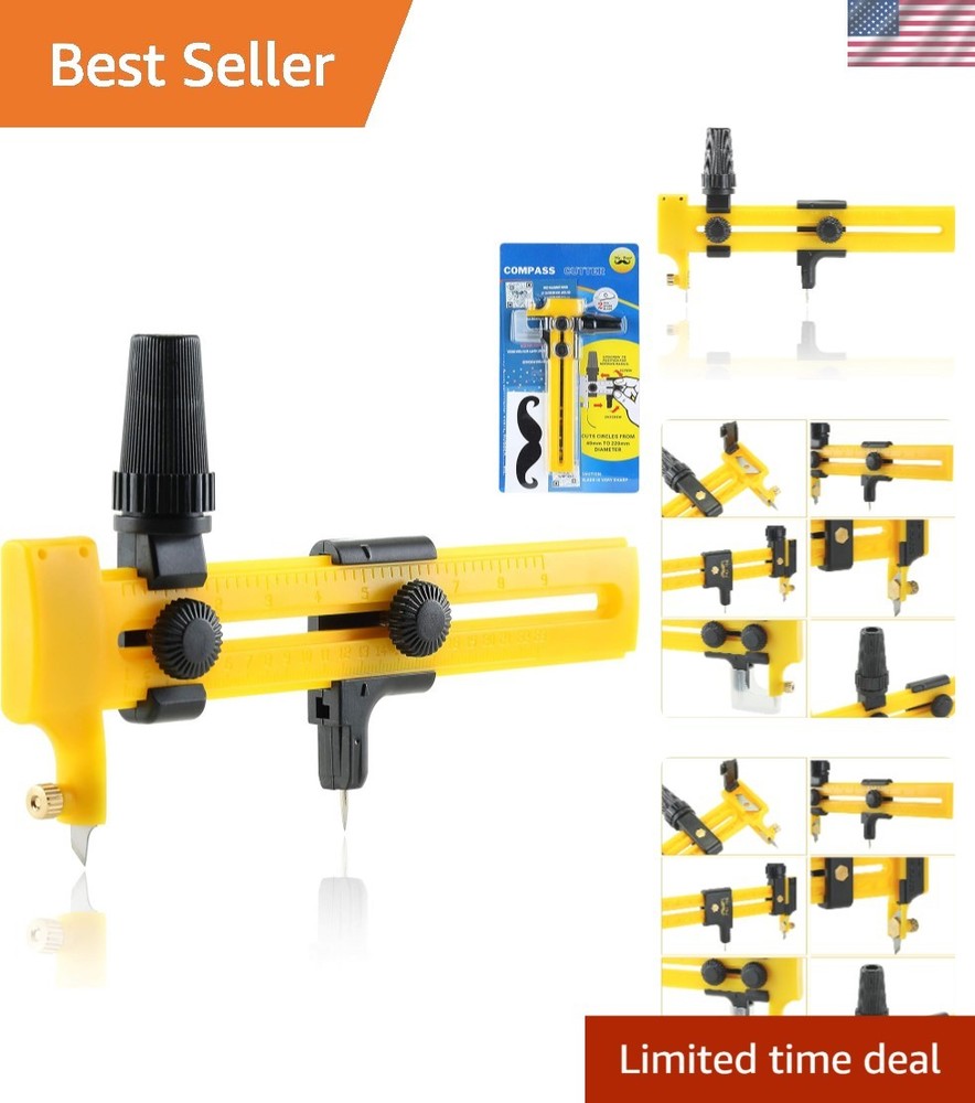 Manual Retractable Compass Circle Cutter for Precision Crafting & Fabric Use