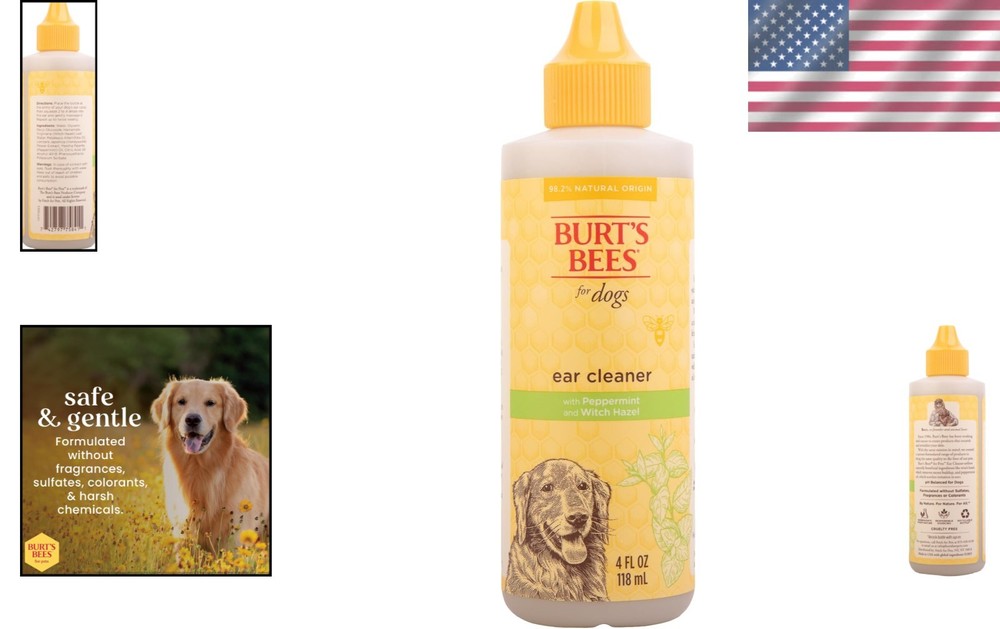 Natural Dog Ear Cleaner with Peppermint & Witch Hazel – 4 oz Relief Solution