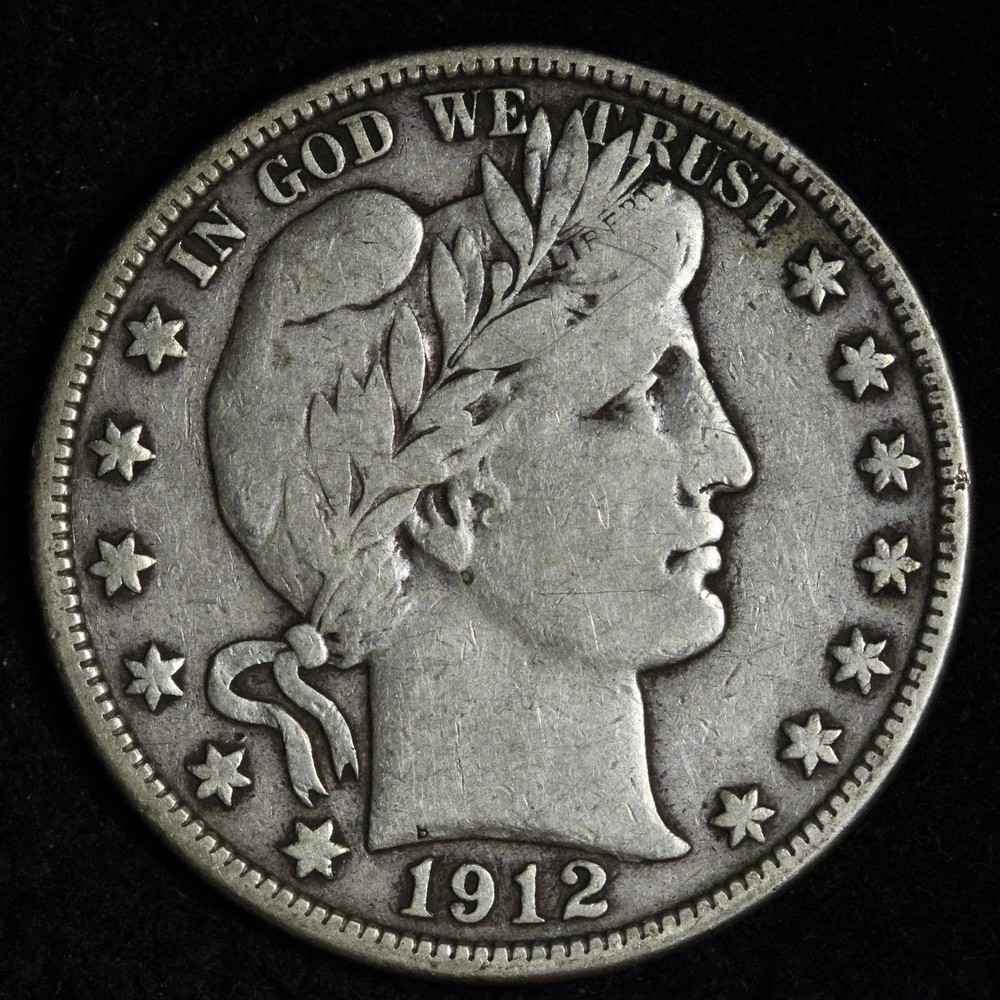 1912-D Barber Silver Half Dollar VF E386 OWHO