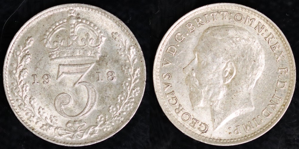 1918 Great Britain 3 Pence KM# 813