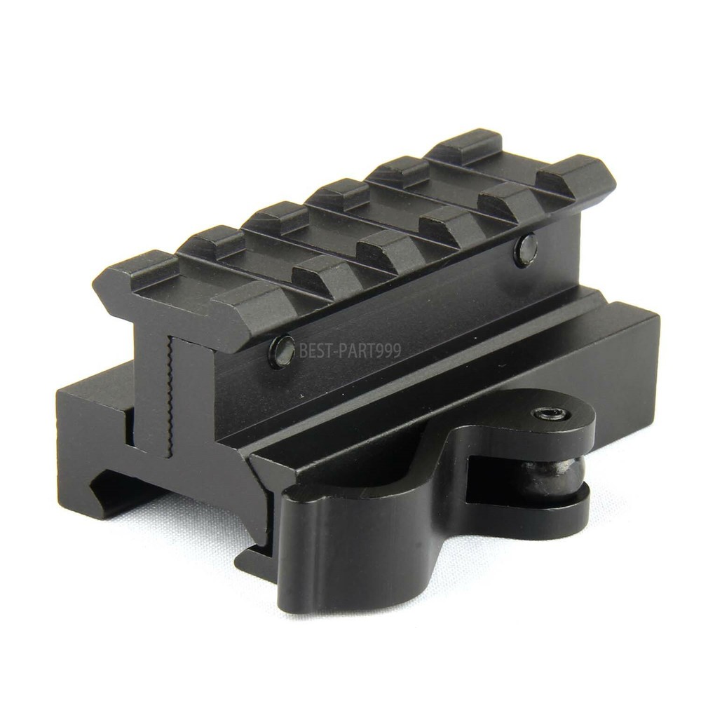 Quick Release Adjustable Height Picatinny Riser Mount - 5 Slot