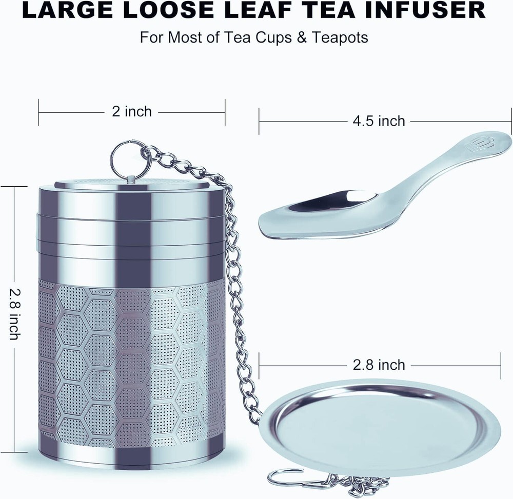 Large Tea Infusers for Loose Tea, Extra Fine Mesh Large Tea Strainer for Spice C