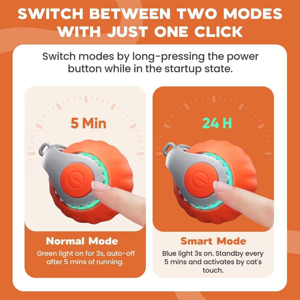 Interactive Smart Cat Toy - Automatic Moving Ball with Rechargeable Tail