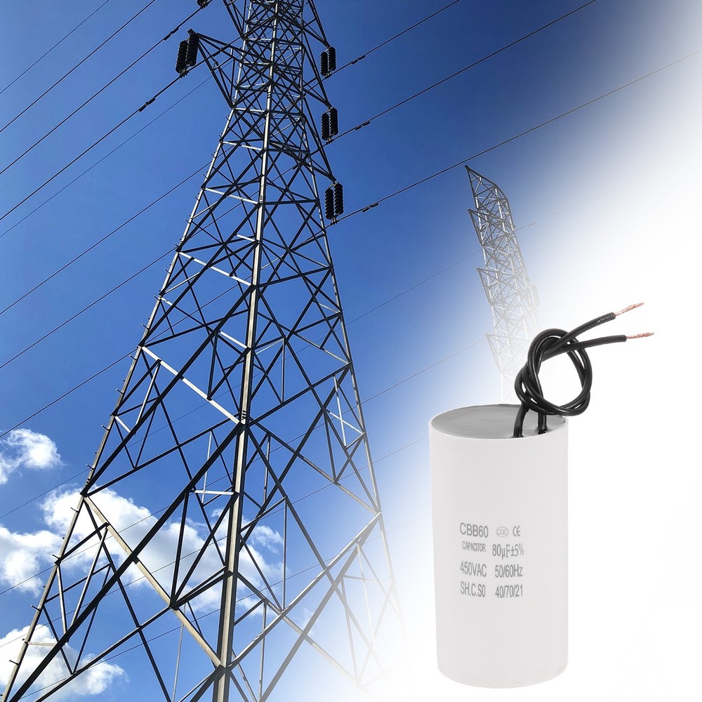 1 x 80uF CBB60 Running Capacitor Run Capacitor White