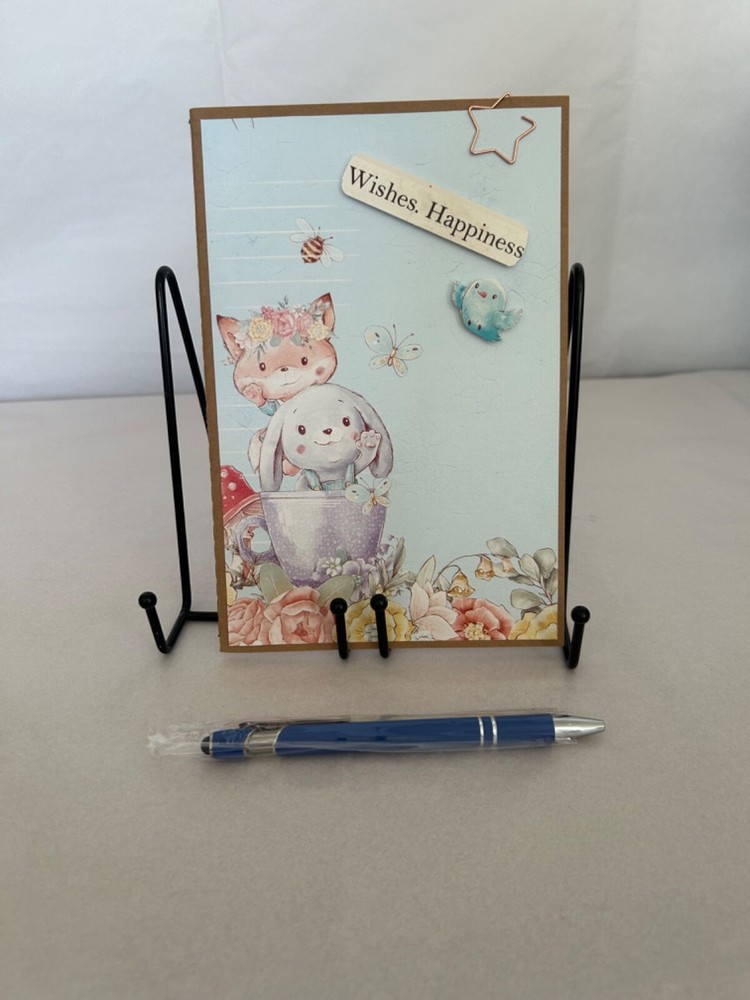 Enhanced unlined notebook “Wishes. happiness”