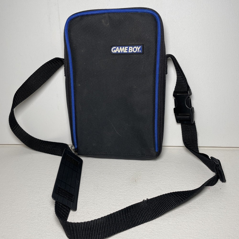 Nintendo Gameboy Game Boy Black Blue Rectangular Video Game Travel Case W/ Strap