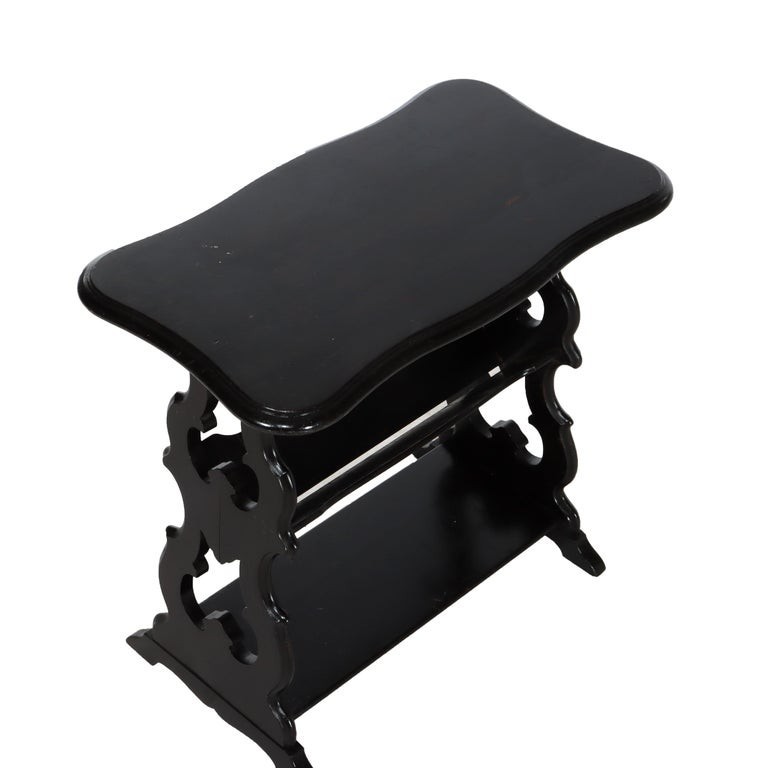 Ebonized Cherry Cut Out Side Table C1900