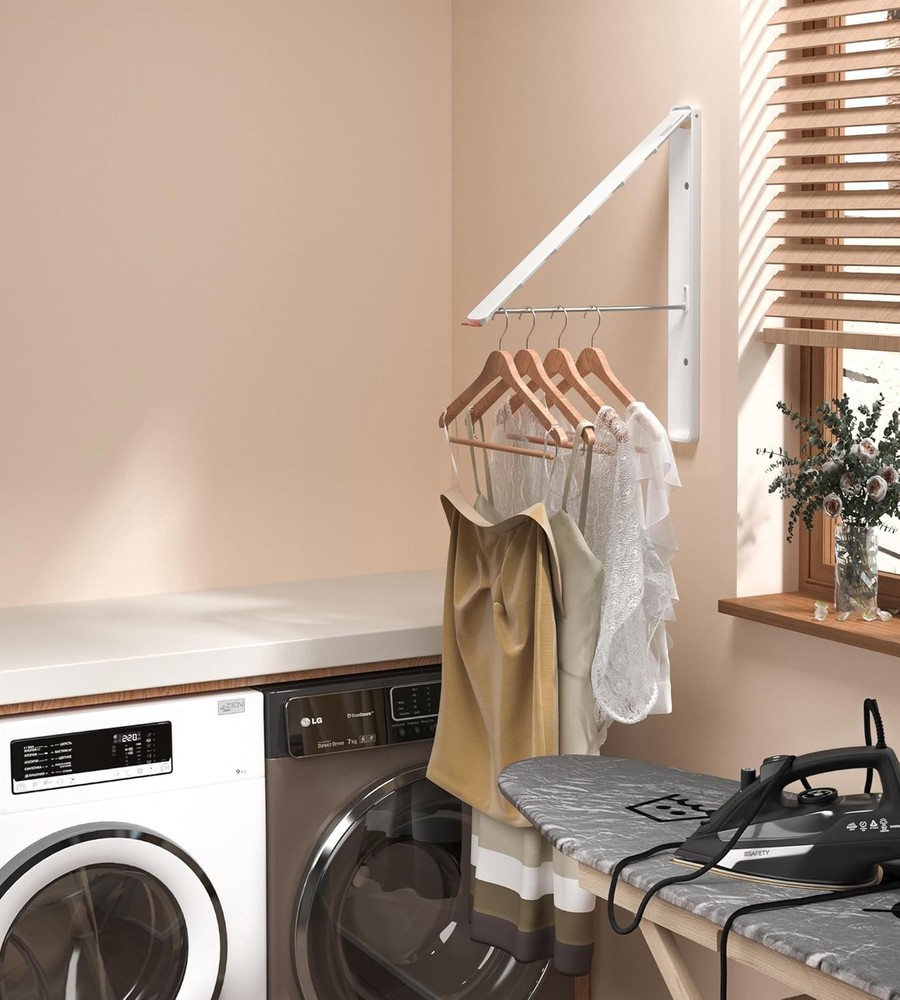 Dr.DJ Clothes Drying Rack Wall Mounted, Retractable & Foldable Clothes Hanger fo