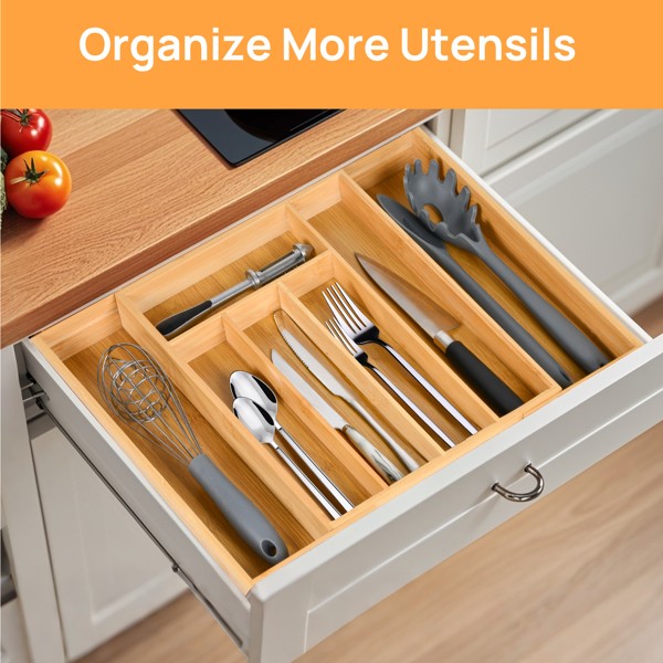 Bamboo Expandable  Kitchen Drawer Storage Box
