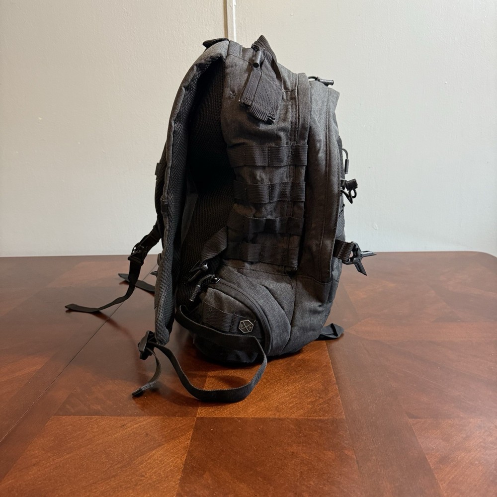 Samurai Tactical Black Backpack MOLLE System Military Style Utility Pack