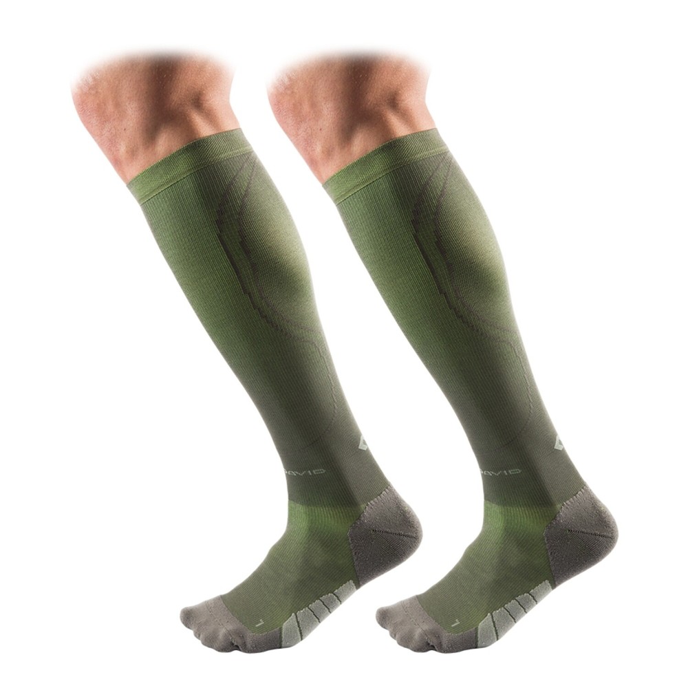 Mcdavid Targeted Compression 10k Runner Socks/pair Small - Charcoal/Br. Yellow