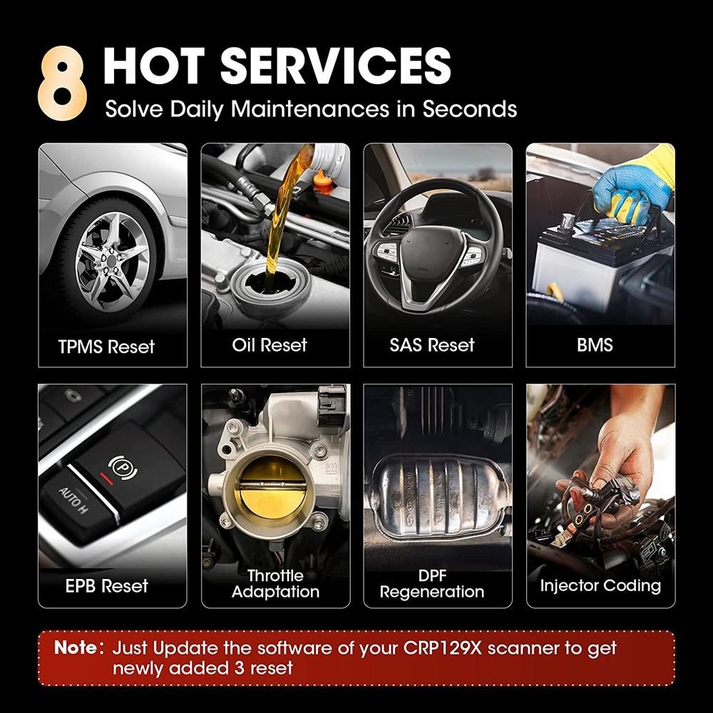 Launch CRP129X Car Diagnostic Tool Auto OBD Scanner Code Reader TPMS SRS SAS EPB