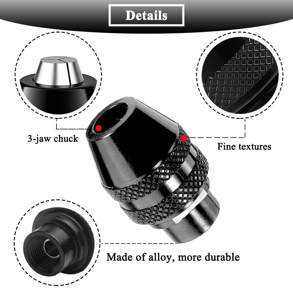 3pcs 4486 Ketyless Chuck for Dremel Multi Quick Change Keyless Chuck Replacem...