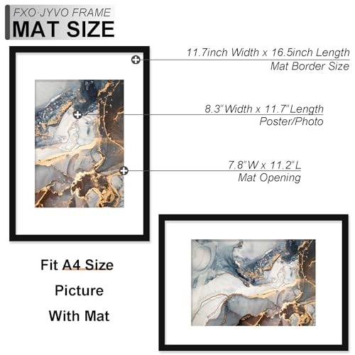Picture Frames Pack/Black/AModern Style, Lightweight, Wall Mount, A3/A4 3