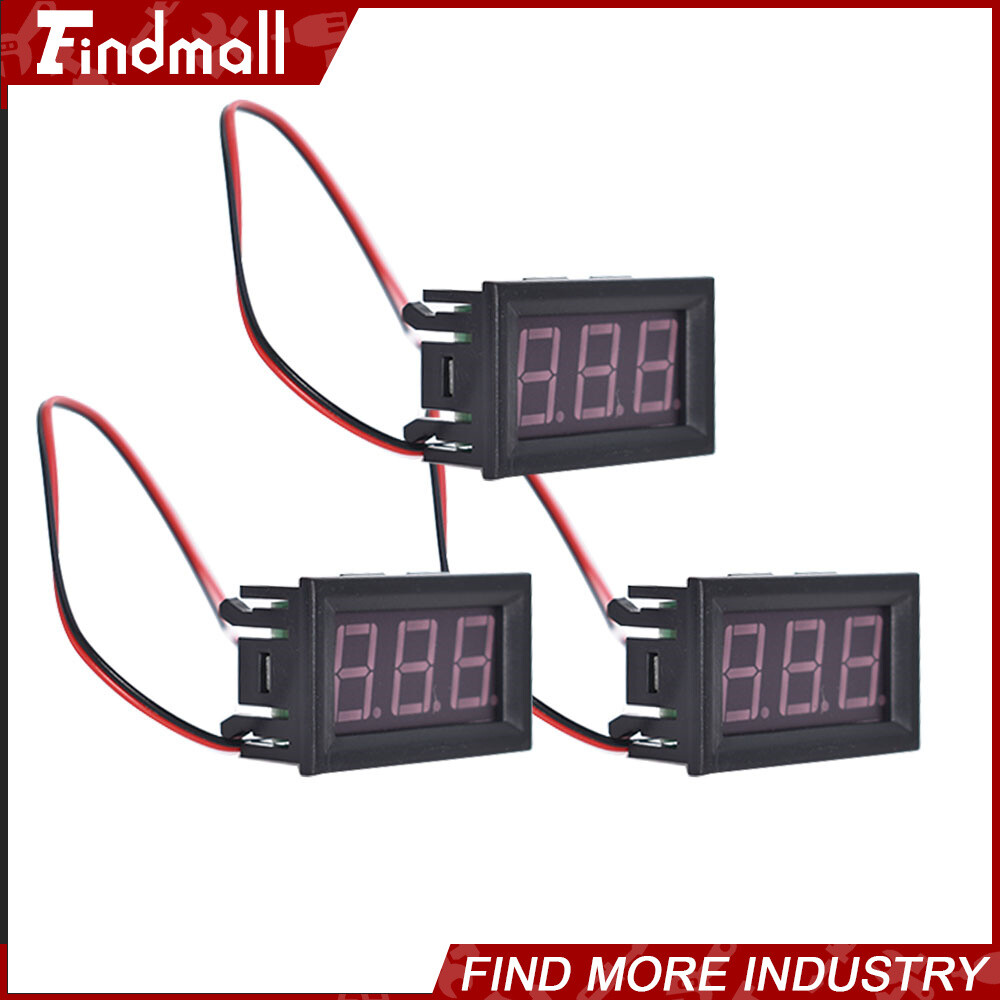 3× DC 4.5-30V Blue LED 3Digital Display Voltage Meter Voltmeter Panel Motorcycle