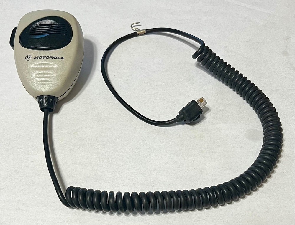 Motorola - HMN4069B - Palm Mic Microphone - Black & White - Working Pull
