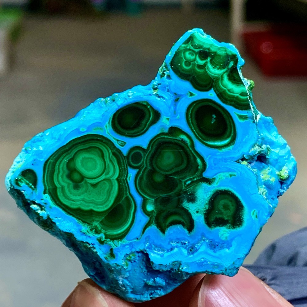 71G Natural Chrysocolla/Malachite transparent cluster rough mineral sample